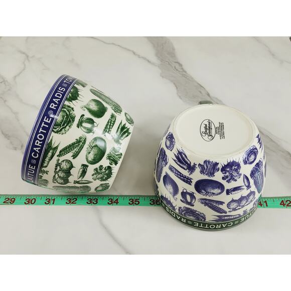Certified International Soup Bowl Green Purple 4" Vegetables Design Ceramic x2 - Picture 13 of 13